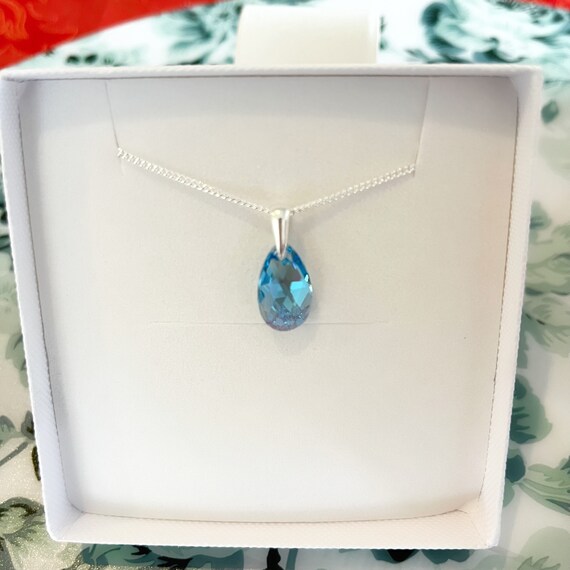 Swarovski march birthstone necklace discount