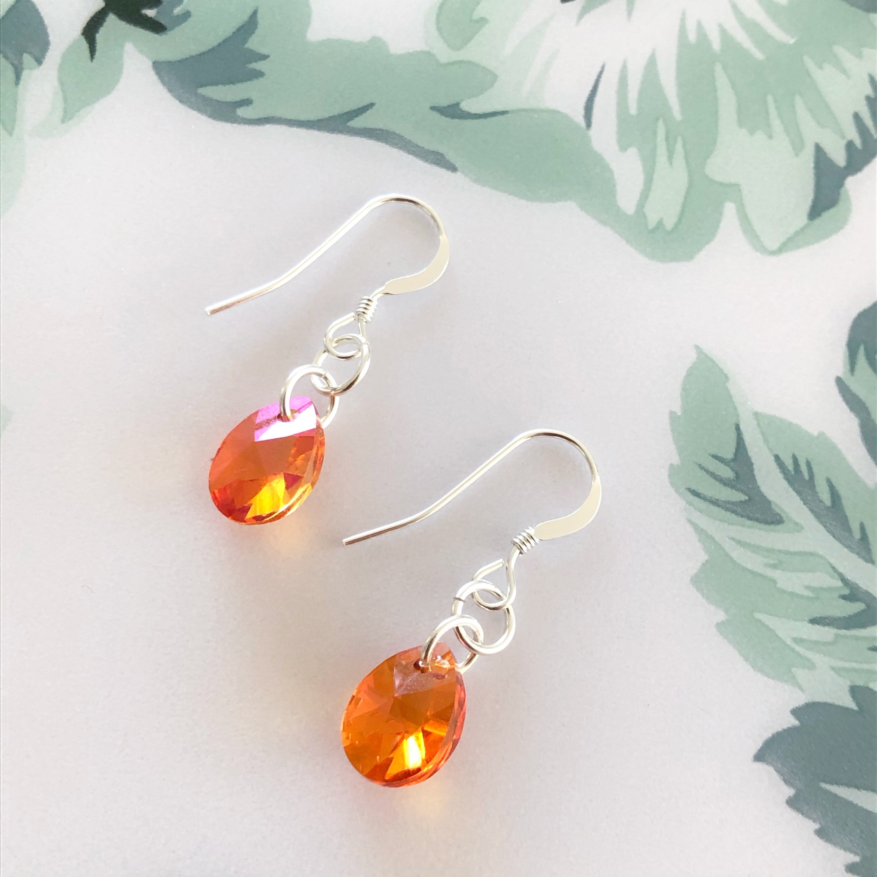 Orange shop crystal earrings