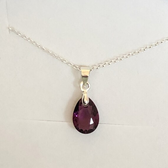 Swarovski amethyst necklace outlet