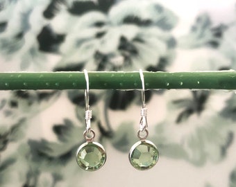 Peridot Birthstone Earrings, Dainty Sterling Silver Birthstone Earrings, August Birthstone, Personalised Earrings, August Birthday Gift