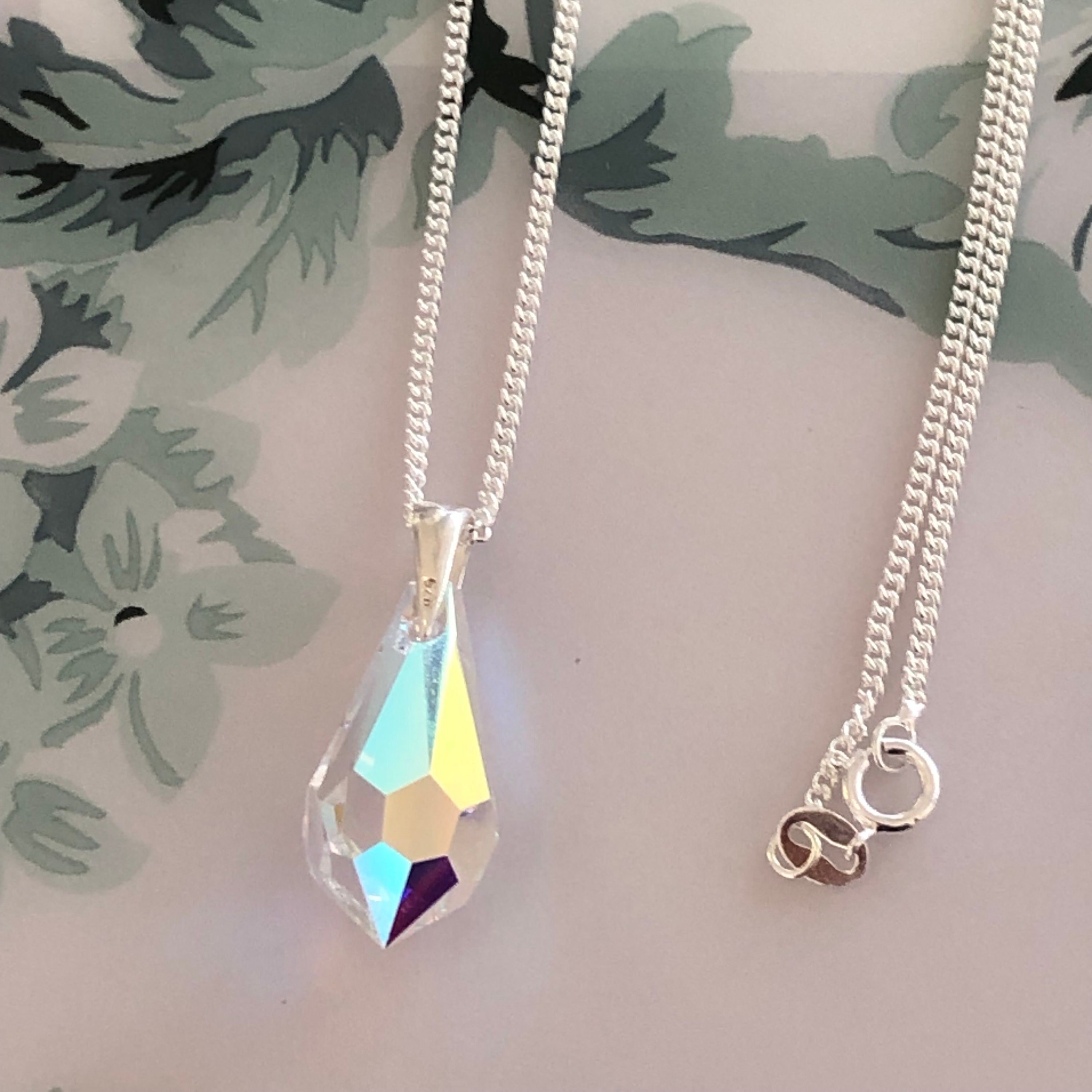 Collier Femme,Pierre Naturelle Unakite Cristal Pendentif Collier Mode