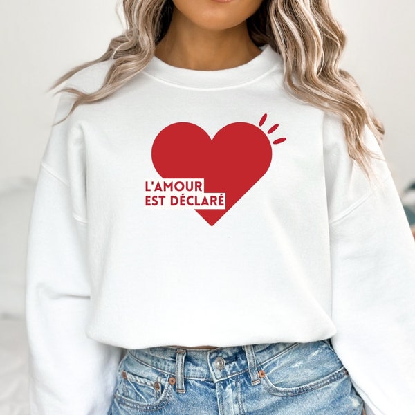 L'amour est declare Sweater, Romantic Sweater, Heart Sweatshirt, Amore Sweater, La Chamade, best friends gift