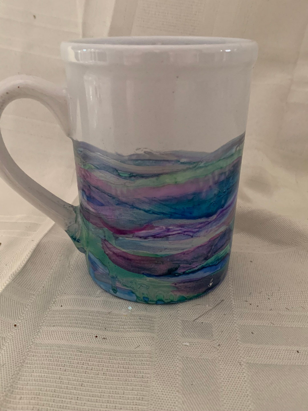 Hand Painted Ceramic Mugs Set of Two Etsy