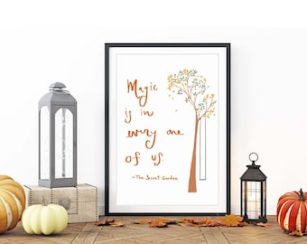 Autumn Secret Garden Quote | Witchy Magic Fall Wall Art