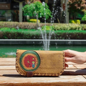 Cartera de cuero del Principito/Monedero vegano/Tarjetero vintage/Monedero bohemio/Bolso impermeable/Monedero para mujer