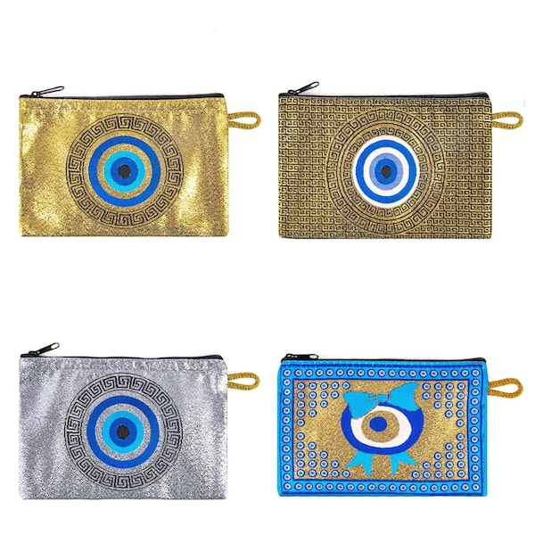 Evil Eye Carpet Wallet|Coin Purse With Zipper|Handmade Woven Pouch|Turkish Woven Case|Turkish Woven Wallet|Handy Storage Bag|Bag Organizer