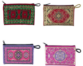 Monedero con cremallera/monedero con cremallera/bolsa de monedas pequeña hecha a mano/bolsa de alfombra pequeña/bolsa étnica tejida/monedero de monedas Kilim/regalos hippies para ella