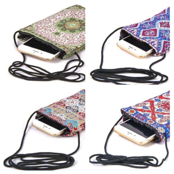 Woven Phone Pouch|Card Holder Wallet|Small Cross Body Bag|Cell Phone Purse|Phone Carrier|Mini Shoulder Handbag|Mobile Phone Bag|Money Bag