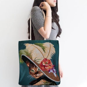 Gobelin Tapestry Shoulder Bag|Cute Cats Tapestry Bag|Gift Handbag For Her|Woven Tapestry Fabric|Cat Print Tote Bag|Cat Lover Gift For Mom