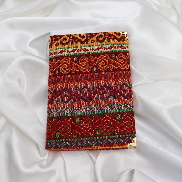 Fabric Cover Notebook|Kilim Pattern Journal|Handmade Diary Notepad|Boho Style Paper Notebook|Woven School Office Supplies|Gift For Writers