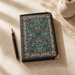 Cuaderno de tela hecho a mano/Cuaderno tejido con estampado Kilim/Regalo práctico para escritores/Diario de tela/Cuaderno de viaje con líneas Goodnotes/Regalo perfecto para ella
