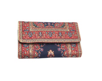 Woven Fabric Wallet: Boho Kilim Clutch Bag with Card Holder