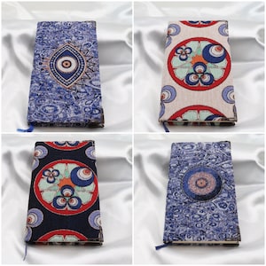Evil Eye Woven Fabric Notebook|Evil Eye Journal|Daily Planner Notebook|Handmade Unlined Notebook|Hard Cover Boho Style Journal|Gift for Her