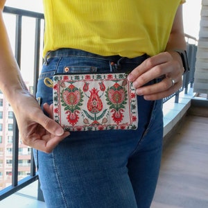 Porte-monnaie tissé pour femme|Petit organiseur de sac|Porte-monnaie bohème|Sac d'argent avec fermeture éclair|Porte-monnaie avec porte-cartes|Trousse de toilette de voyage|Trousse de cadeaux de mariage
