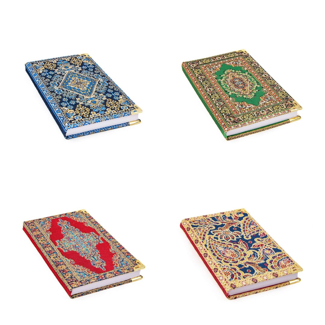 Brown - Bagru Fabric Cover Handmade Paper Notebook (7 x 5 in) main image 1