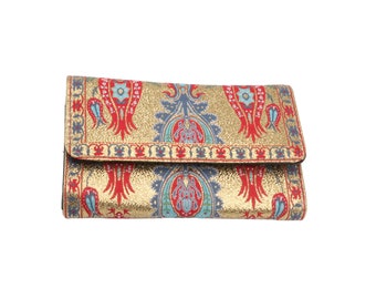 Woven Clutch Bag: Boho Kilim Coin Purse, Credit Card Holder