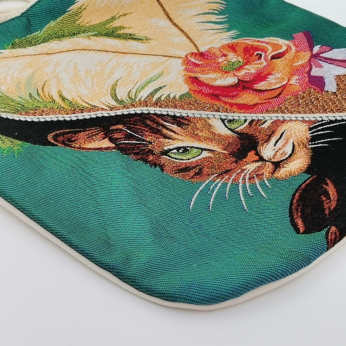 Gobelin Tapestry Shoulder Bagcute Cats Tapestry Baggift Etsy