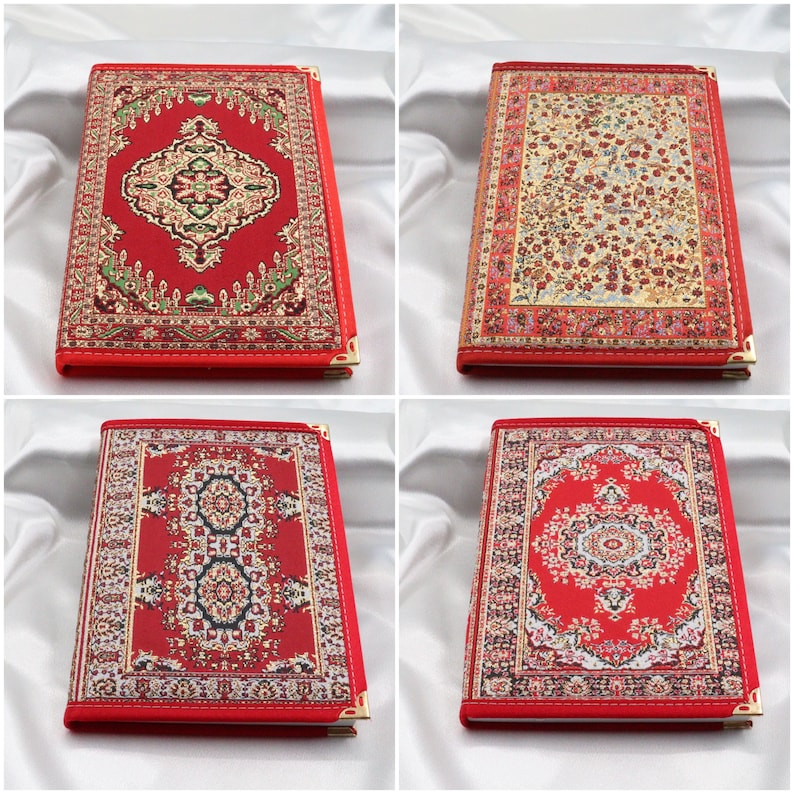 Ruby Red Notebook Red Woven Fabric Cover Notebook|diary Notebook|kilim Pattern Journal ...