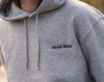 Unisex hoodie "roam wild" with embroidery