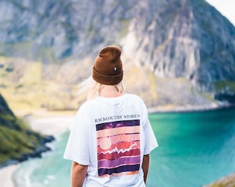 Unisex Oversize Shirt  "Mountain Sunset" with backprint