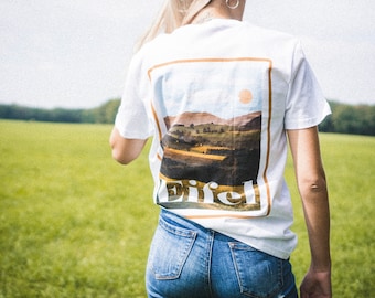 Faires Eifel Shirt aus Bio-Baumwolle mit Retro Vintage Backprint - Unisex