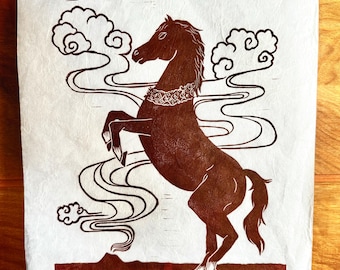 Year of the Fire Horse Blockprint