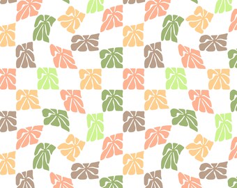 Retro Floral Checkered Surface Pattern