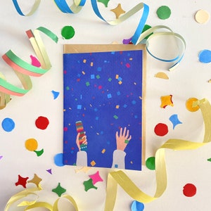 Happy Birthday / Buon Compleanno, birthday card / biglietto d'auguri, greeting card, any occasion card, celebrate card, confetti theme