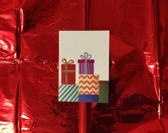 Biglietto "Stack of Gifts" biglietto d'auguri, a6 card, biglietto compleanno, birthday card, happy birthday, regali, colorato, multicolor,