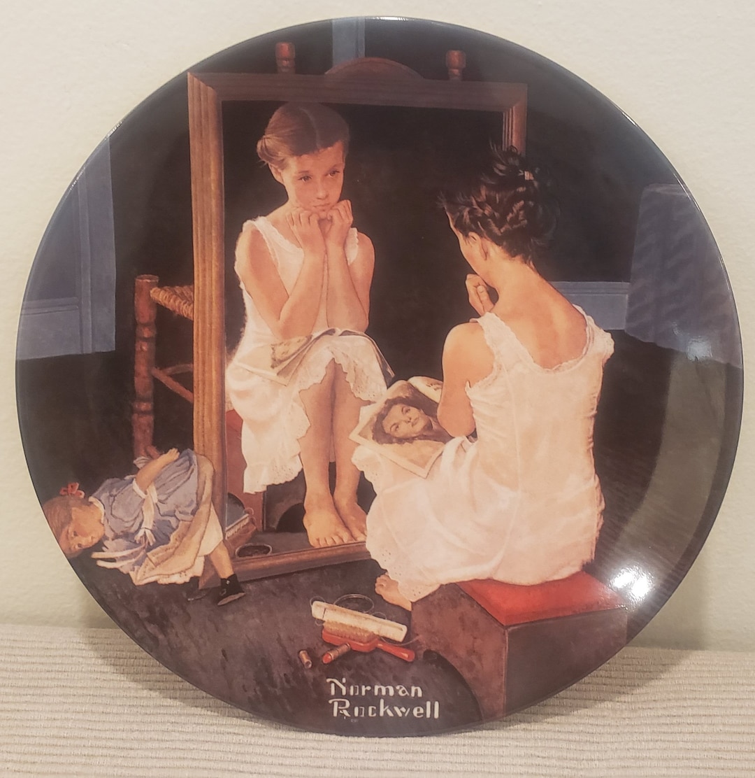 Plate Girl at the Mirror Norman Rockwell limited Edition - Etsy