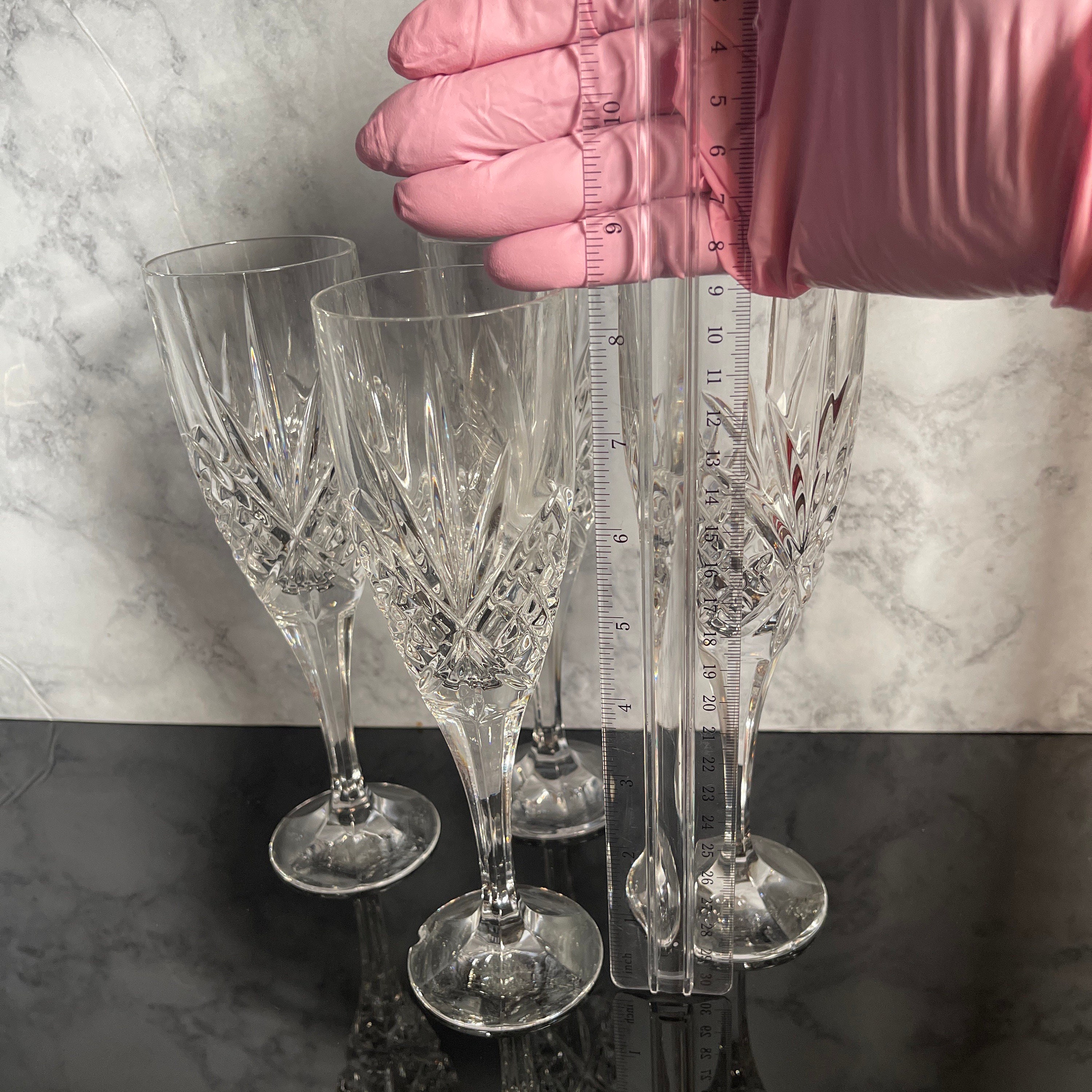 Dublin by Godinger Champagne Flutes, Set of 2 Vintage Toasting Glasses, Crystal Clear Champagne
