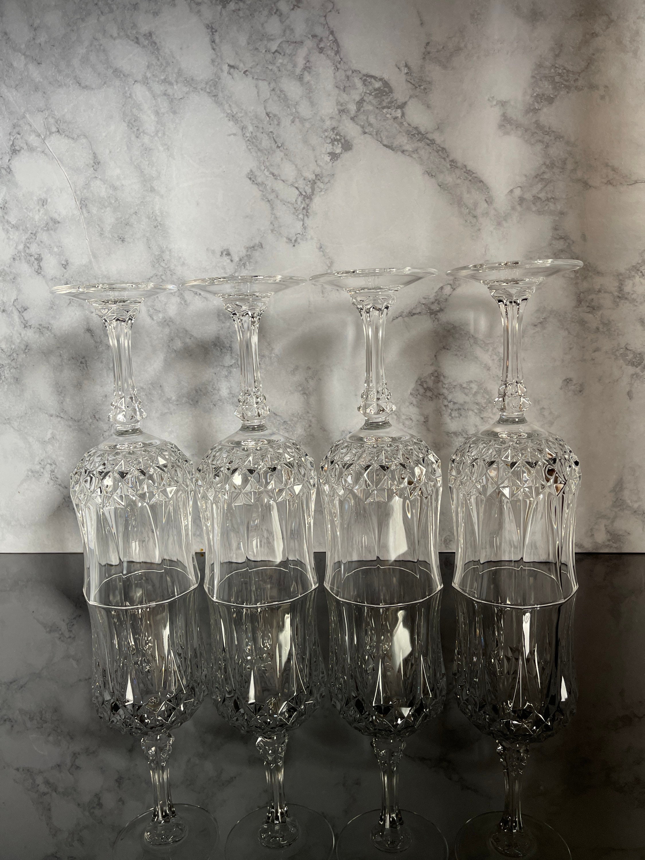 Four Longchamp Water Goblets by Cristal Darquesdurand Set Etsy