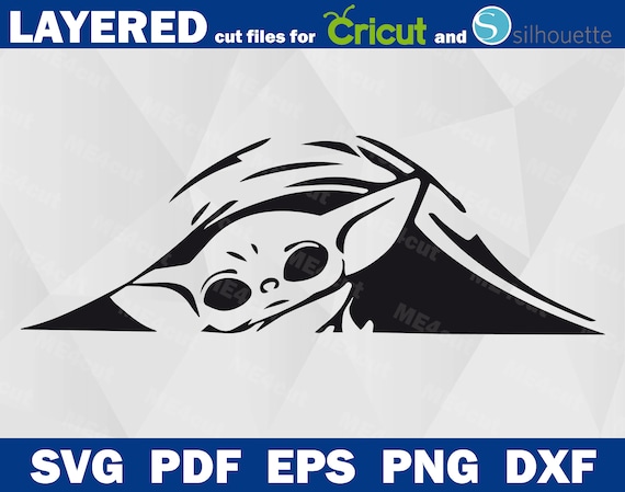 Grogu Svg Cut Files Kid Svg Silhouette Svg Black Etsy