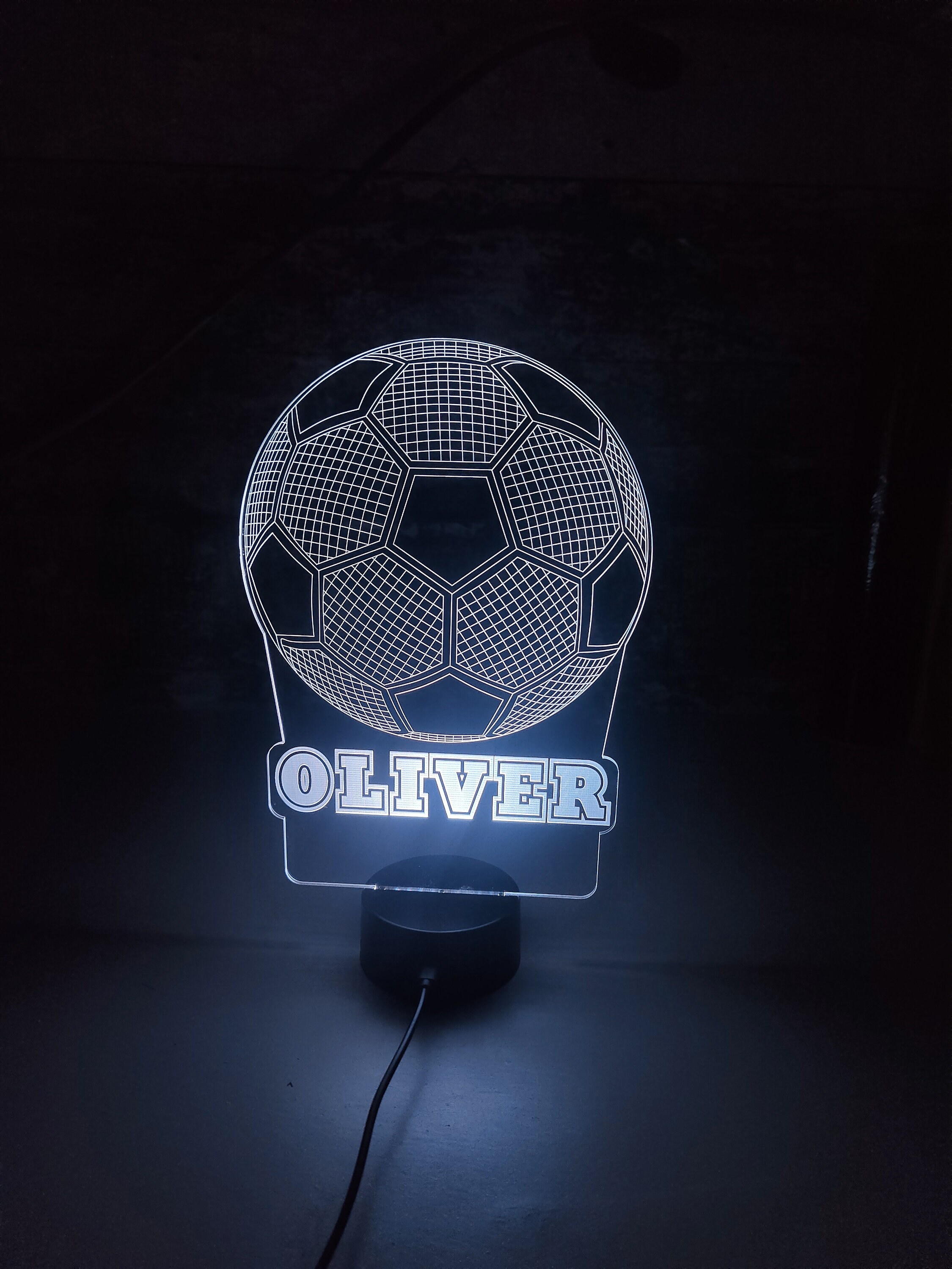 Lampe De Chevet Personnalisable Veilleuse Illusion 3D Ballon De Football  Shoot 16 Couleurs & Télécommande 