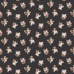 ULTIMI PEZZI Tessuto Liberty of London per Quilting Collezione Emporium Kyoto Posey Nero 04775907D