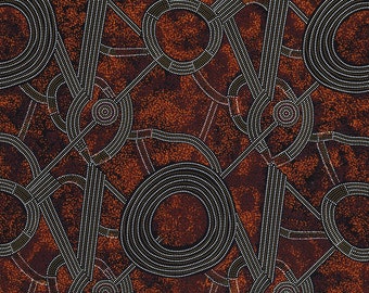 Stoff der australischen Aborigines Buschpflaume von Gracie Morton für M&S Textiles