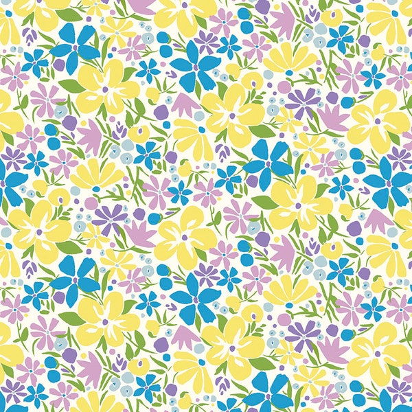 Liberty of London Fabric for Quilting The Carnaby Collection Bohemian Bloom B Yellow 04775952B