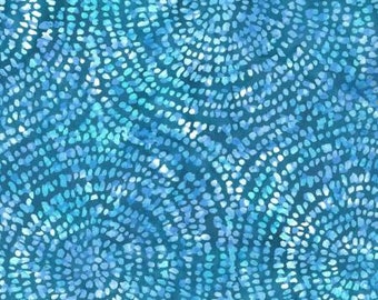 Wade Hoffman Bali Batiks Fabric Blue Circles, Fat Quarter, Half Yard, by the Yard