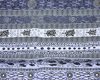 Australischer Aborigine-Stoff Dreaming in One Ash von Bradley Stafford für M & S Textiles