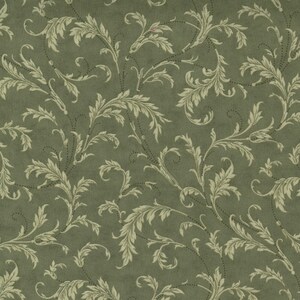 Holiday Fabric, Poinsettia Plaza Green, Swirl Soiree Blenders Scroll, by 3 Sisters for Moda Fabrics