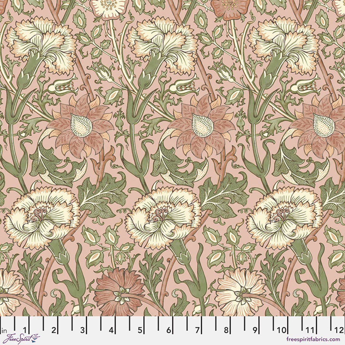 William Morris Fabric Pink and Rose Blush Thameside Etsy