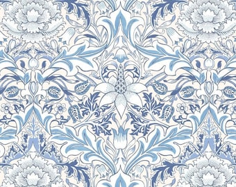 William Morris Fabric, Severne Blue, Wandle Collection, Freespirit