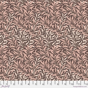 William Morris Fabric, Willow Boughs Chocolate, Thameside Collection, Freespirit, The Original Morris & Co