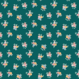 Tessuto Liberty of London per quilting The Emporium Collection Kyoto Posey Green 04775907A