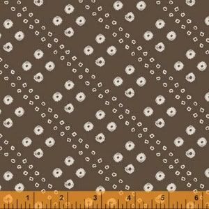 Cotton Fabric Terra Circles and Dots Umber Brown and White Fabric by Whistler Studios for Windham