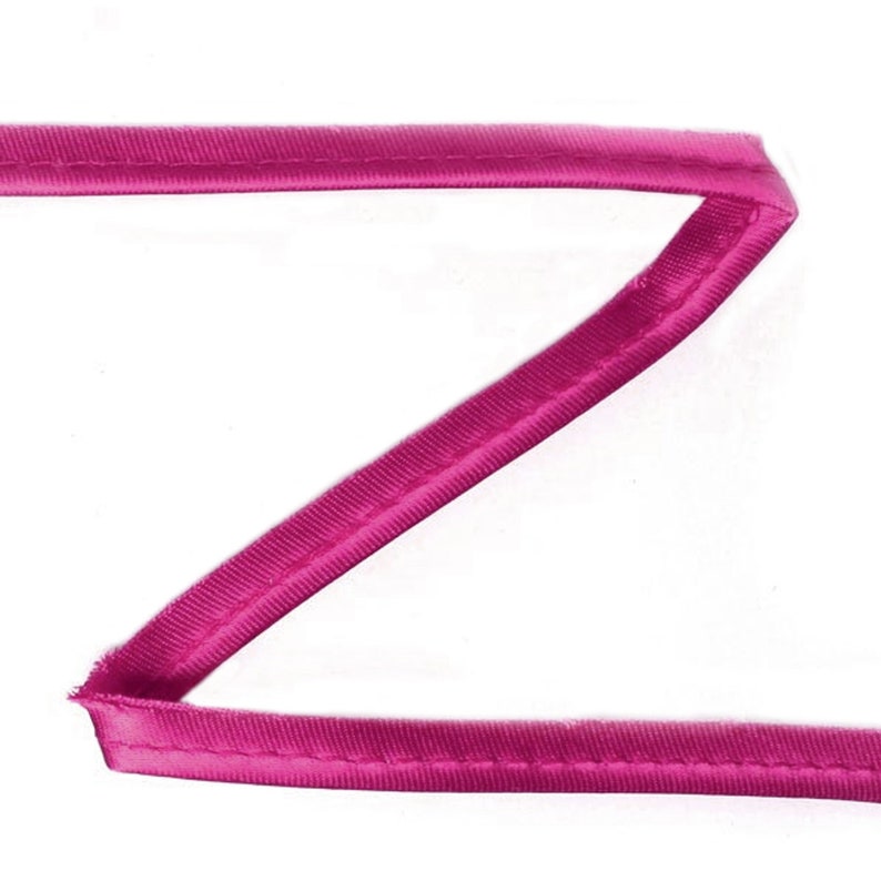 Lip Cord-Edge, Flanged Bias Piping Cord Satin Trim, By the Meter, Choose Color 76 - Fuchsia
