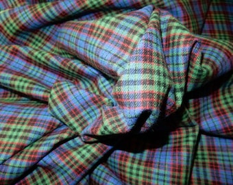 Tartan Plaid Cotton Flannel Fabric Green/Blue/Red/Black