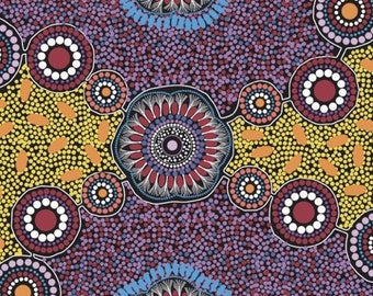 Australian Aboriginal Fabric Meeting Places by Josie Cavanagh for M&S Textiles