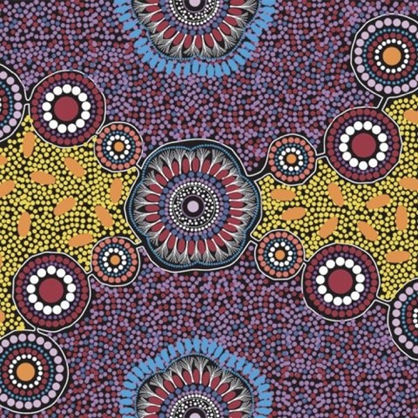 Australian Aboriginal Fabric Meeting Places von Josie Cavanagh für M & S Textiles