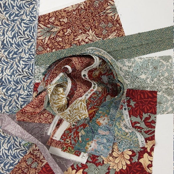 William Morris Fabric Scrap Bundle 250 g, Mystery Bag